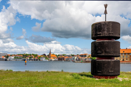 Sonderburg/Sonderborg D&auml;nemark, Altstadt und Hafen am Als Sund