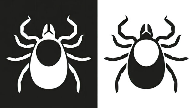 Deer tick icons for pest control warning
