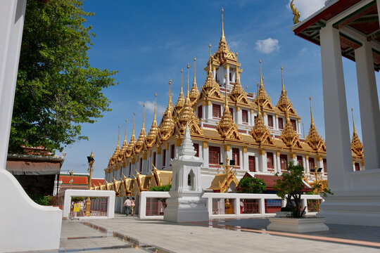 Wat Ratchanatdaram Worawihan, Loha Prasat Temple in Bangkok, Thailand