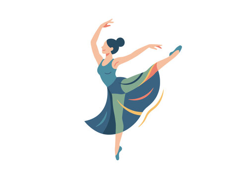 Ballerina Dancer Posing Gracefully Isolated Transparent Background
