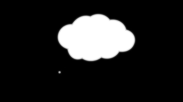 Thought bubble icon graphic displaying smooth motion animation for creative digital video project presentation design elements