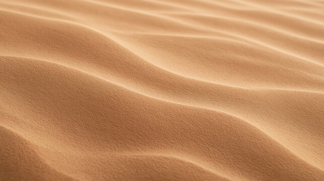 Golden Sand Dunes Pattern with Soft Ripples in Desert