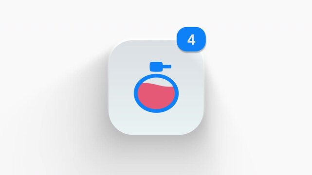 Elegant 3D perfume bottle icon featuring a live counter, ideal for luxury fragrance shops, beauty product alerts, and aroma apps. 