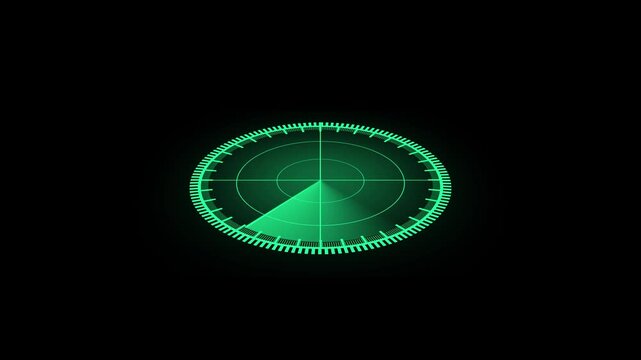 Radar sonar Heads Up Display airplane, ship, travel HUD screen navigation aid with realistic ping detailing 4K
