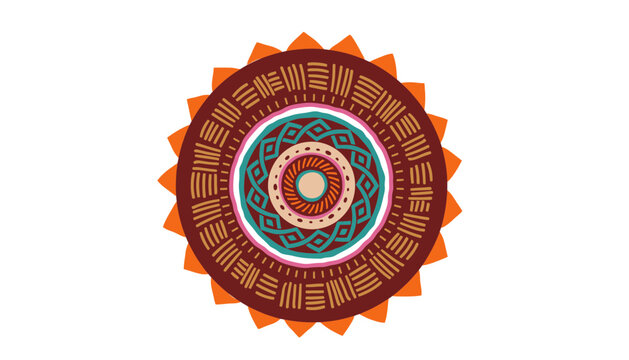 Colorful decorative ethnic mandala design with geometric floral