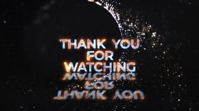 3D animation of Thank you for watching glow glitch text digital effect cinematic title abstract background. Ending cover for intro,isolated transparent video animation text with isolated alpha channel