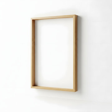 Wooden picture frame with white matte background.