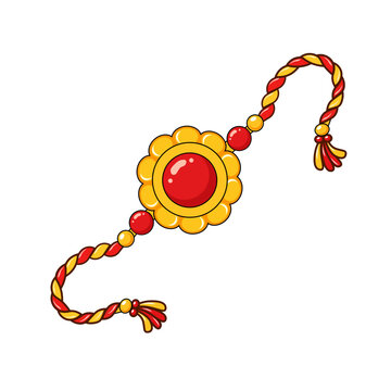 Glossy Traditional Rakhi Bracelet Illustration for Raksha Bandhan