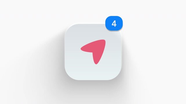 Animated 3D GPS navigation arrow icon with live counter badge, ideal for real-time tracking, map direction alerts, and route apps. 