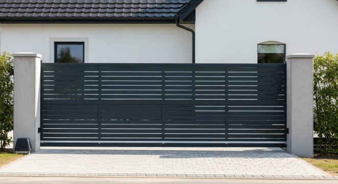 Modern automatic sliding gate for a private residence