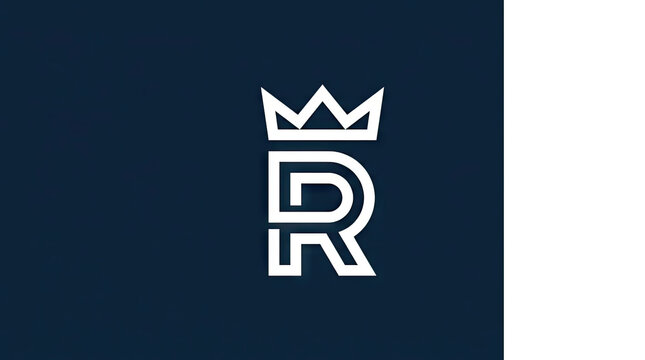 Monogram letter R with royal crown emblem