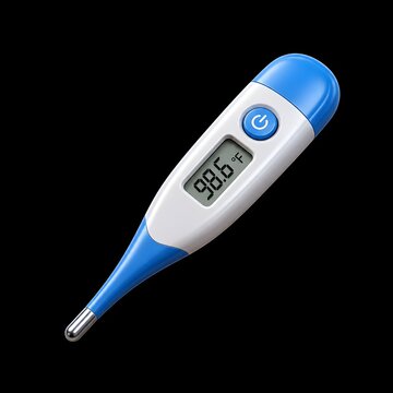 Modern Digital Medical Thermometer 3D Isolated on Black Background