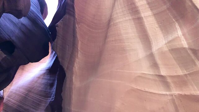 Interior view of Antelope Canyon with smooth sandstone walls and natural patterns