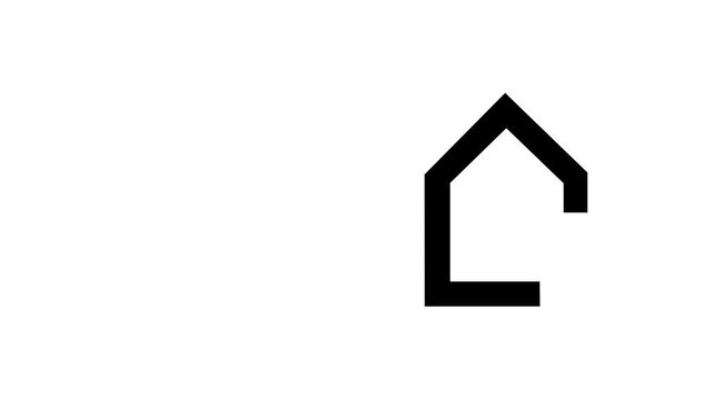 Animated House Real Estate Home Logo Symbol Motion Graphic Moving Across Screen on White Background for Property Business UI UX Design