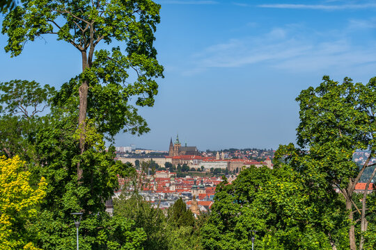Prague City From Riegrovy Sady Park