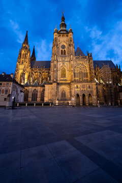 Evening at St Vitus Cathedral in Prague