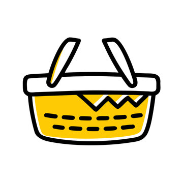 Empty picnic basket with handles, ready for outdoor gathering.