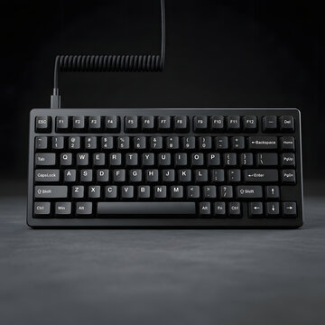 Closeup of a computer keyboard with illuminated keys.