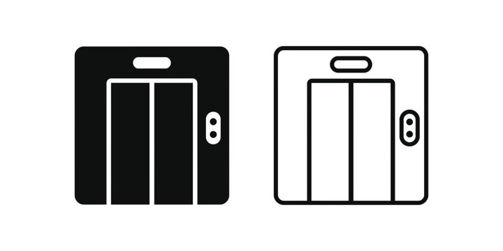 Elevator door icon silhouette vector design illustration with elevator silhouette building transportation collection