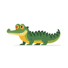 Fototapeta premium Cute Cartoon Alligator Illustration on Transparent Background