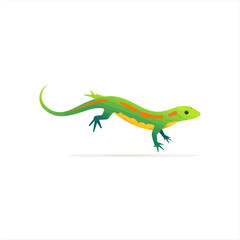 Fototapeta premium Green lizard vector icon isolated on transparent background