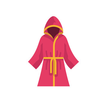 Pink Hooded Djellaba Robe with Yellow Trim