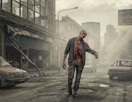 Zombie walking city