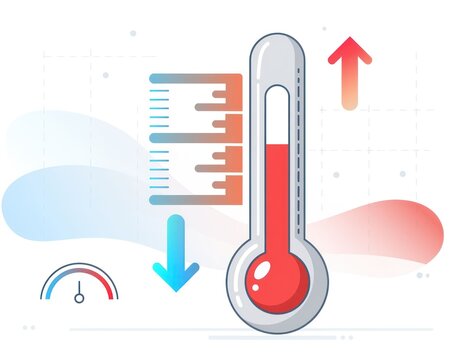 Rising temperature thermometer