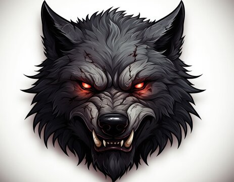 fierce wolf head
