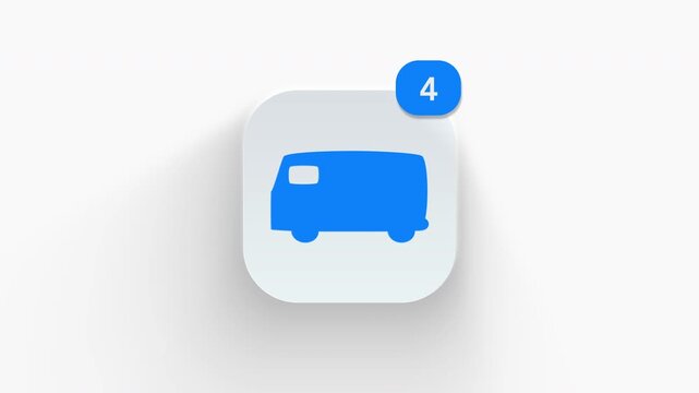 3D animated passenger minivan vehicle icon representing family car transport, road trip, and van shuttle. 