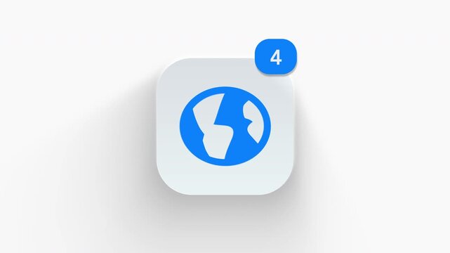 3D animated planet Earth globe icon centered on North and South America for world geography and global network. 