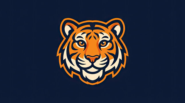 Tiger head sports mascot logo on dark background.