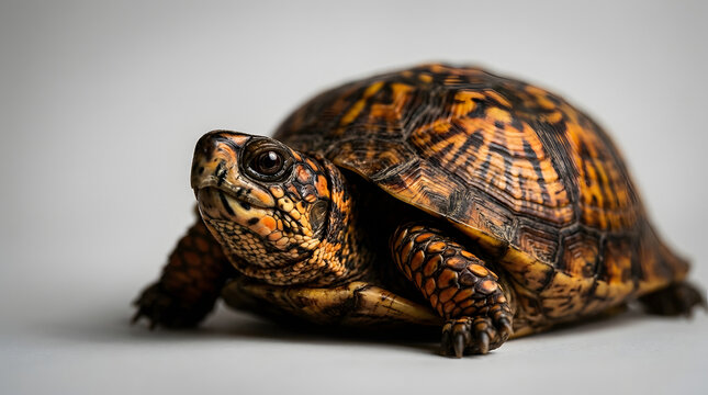 eastern box turtle with clean white background