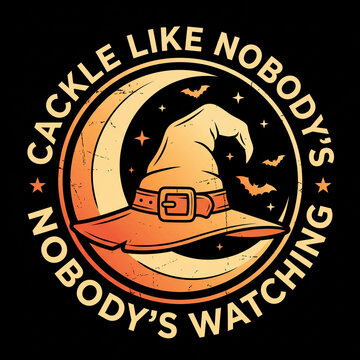 Witch hat and crescent moon halloween quote t shirt design