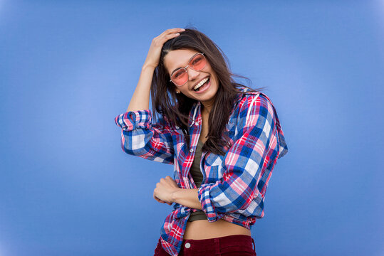 Portrait of young beautiful girl laughing