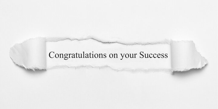 Congratulations on your Success	
