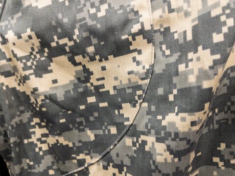 Close-Up of Military Camouflage Fabric Pattern