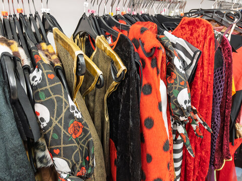 Colorful Carnival Costumes Displayed in a Store
