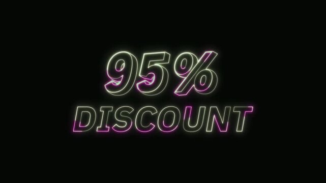  95% Discount Neon Text Seamless Loop 4K with Black Background Animated Promotional Typography for Video Editing
