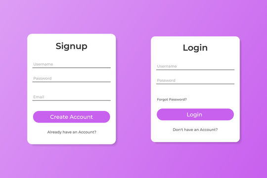 Login page template for your design, website user interface concept. 