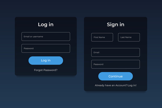 Login page template for your design, website user interface concept.