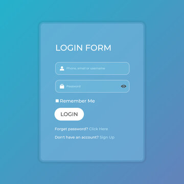 Modern login form for website. 