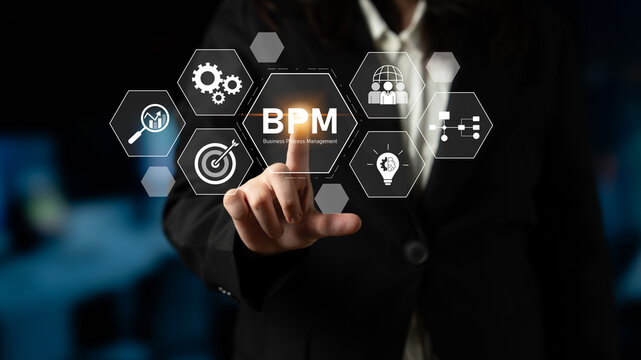 Business Process Management concept showing workflow analysis, process optimization, team collaboration, automation, and performance improvement Latch
