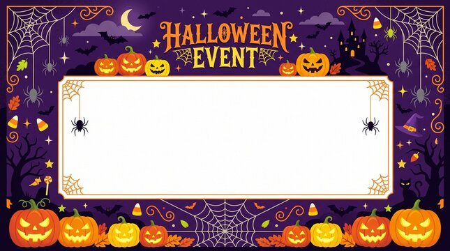 Halloween Event Poster Template with Blank Space