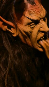 Dobbiaco, Bolzano Italy, 12-07-2025 Krampus Parade, Traditional Alpine Christmas Festival