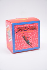 Fototapeta premium Mcdonalds spider man brand new day happy meal toy box in Manila, Philippines