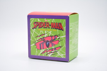 Fototapeta premium Mcdonalds spider man brand new day happy meal toy box in Manila, Philippines