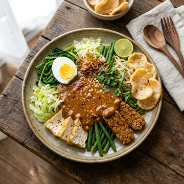 Delicious plate of healthy breakfast with eggs and greens