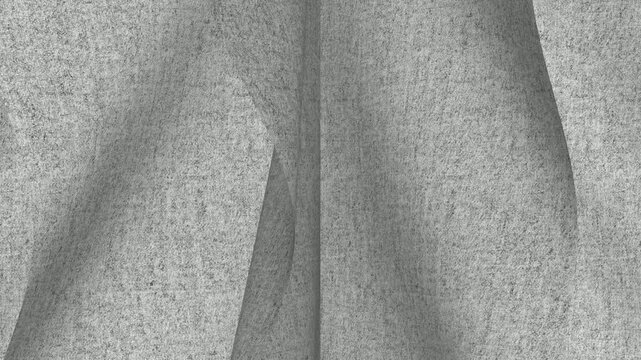 Italian Light Gray Wool Cashmere Fabric, Looped Rotation
