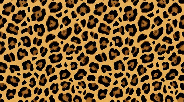 seamless leopard animal fur print pattern vector background illustration with natural brown and black spots for fashion fabric and textile design